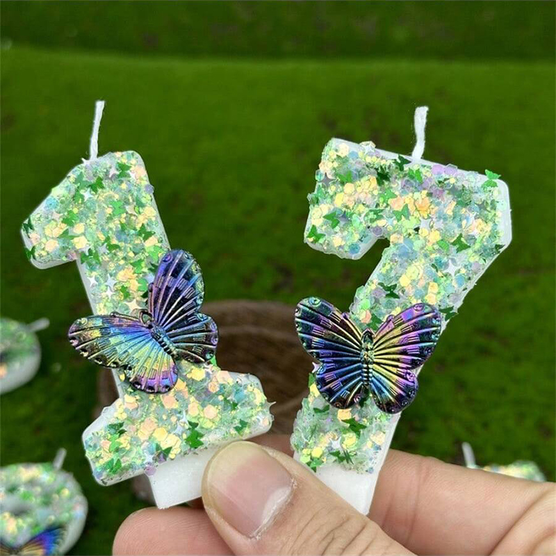 1 шт., зеленые блестки, номер  – обзор и цена Candle Supplies Free Shipping